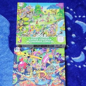 Set Of 2 Ceaco 300pc Comic Capers Puzzle Set - Bright Multicolor